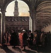 WITTE, Emanuel de The Courtyard of the Old Exchange in Amsterdam oil painting reproduction